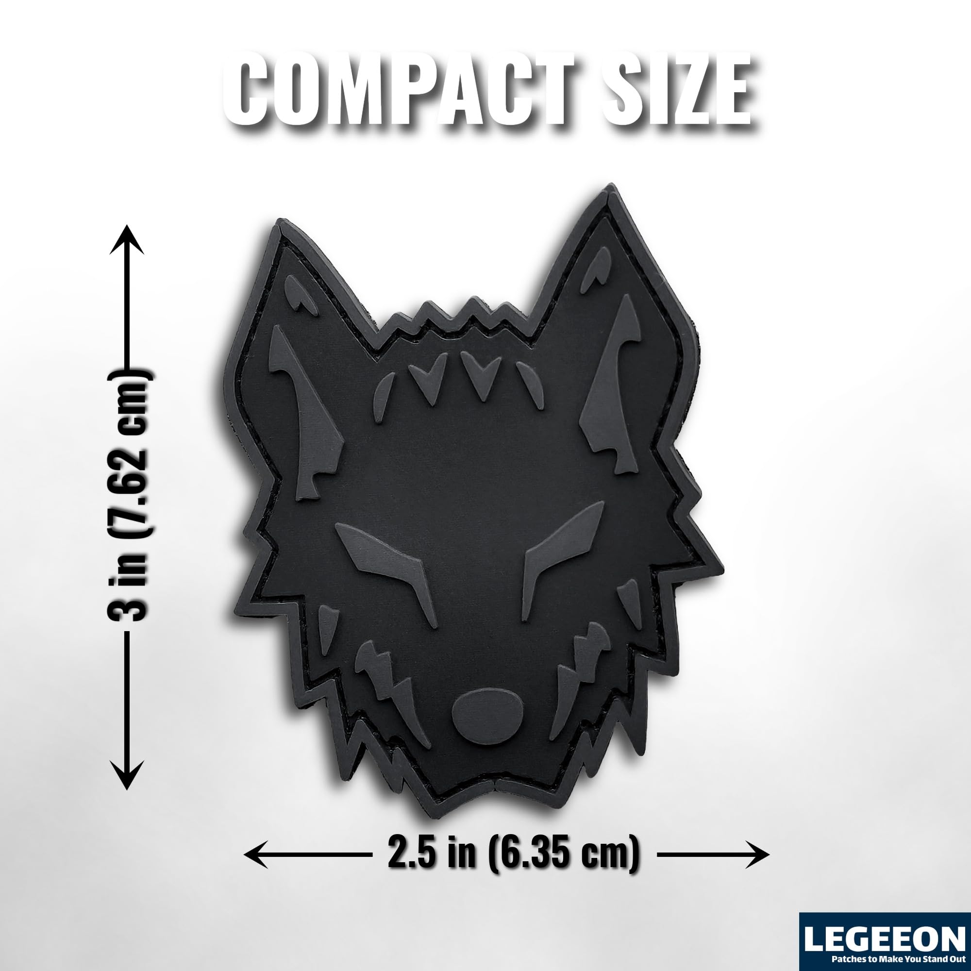 Wolf Morale Wolfpack PVC Patch - Subdued, Blackout - Compatible